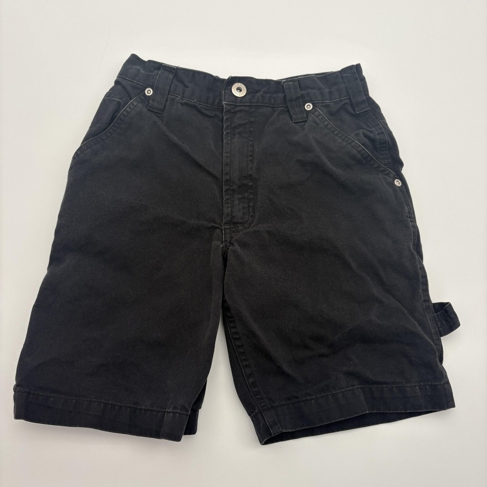 Route 66 Shorts Boys 8 Black Twill Utility Carpenter Cargo Casual Knee Length